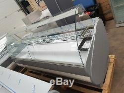 2.5m Curved Glass Chilled Serve Over Counter Display Fridge 3 Door Under Storage