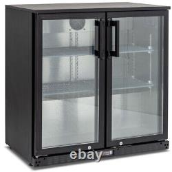 2 Hinged Glass Door Graded Under Counter Man Cave Bottle Cooler Pub Beer Fridge