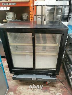 2 Sliding Door Under Counter Home Bottle Cooler Pub Beer Fridge