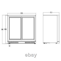2 Sliding Glass Door Graded Under Counter Man Cave Bottle Pub Type Beer Fridge
