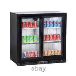 2 Sliding Glass Door Undercounter Display Fridge Bar Cooler New Kbc2sl Only £495