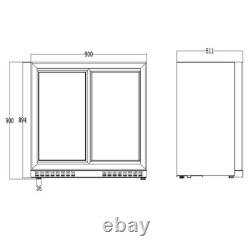 2 Sliding Glass Door Undercounter Display Fridge Bar Cooler New Kbc2sl Only £495