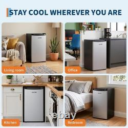 45L Compact Fridge Freezer Combo, Freestanding Under Counter Refrigerator 41dB