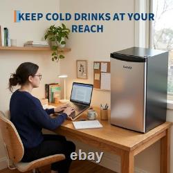 45L Compact Fridge Freezer Combo, Freestanding Under Counter Refrigerator 41dB