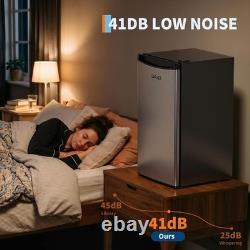 45L Compact Fridge Freezer Combo, Freestanding Under Counter Refrigerator 41dB