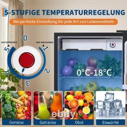 45L Under Counter Fridge, Mini Fridge with 5Level Adjustable Thermostat 0-18°c