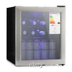 46L Drinks Cooler Fridge Glass Door Compact Counter Top Beer Wine Chiller