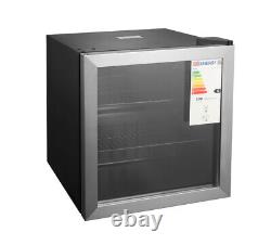 46L Drinks Cooler Fridge Glass Door Compact Counter Top Beer Wine Chiller