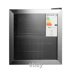 46L Drinks Cooler Fridge Glass Door Compact Counter Top Beer Wine Chiller