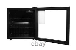46L Drinks Cooler Fridge Glass Door Compact Counter Top Beer Wine Chiller