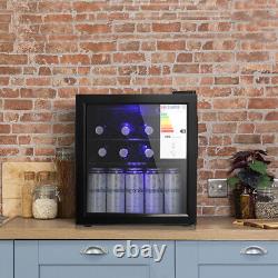 46/90L Drinks Cooler Fridge withGlass Door Under Counter Beer Wine Display Chiller