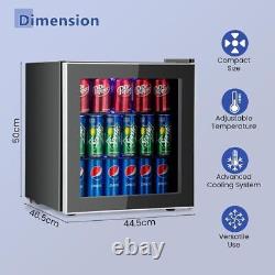 46/90L Drinks Cooler Fridge withGlass Door Under Counter Beer Wine Display Chiller