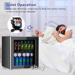 46/90L Drinks Cooler Fridge withGlass Door Under Counter Beer Wine Display Chiller