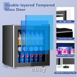 46/90L Drinks Cooler Fridge withGlass Door Under Counter Beer Wine Display Chiller