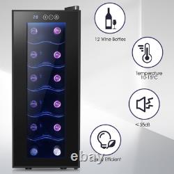 55W Under Counter Fridge 33L Beer / Wine Cooler With Glass Door Touch Panel NEW