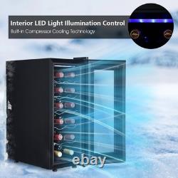 55W Under Counter Fridge 33L Beer / Wine Cooler With Glass Door Touch Panel NEW