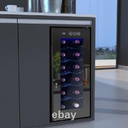 55W Under Counter Fridge 33L Beer / Wine Cooler With Glass Door Touch Panel NEW
