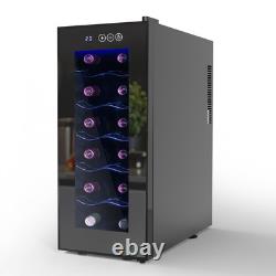 55W Under Counter Fridge 33L Beer / Wine Cooler With Glass Door Touch Panel NEW