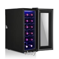 55W Under Counter Fridge 33L Beer / Wine Cooler With Glass Door Touch Panel NEW