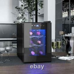 6 Bottle Wine Cooler Fridge, Mini Under Counter Wine Fridge with Glass Door