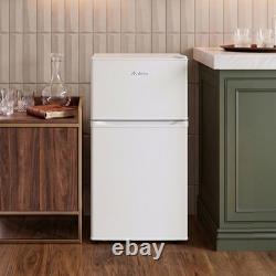 70L Dual Door Compact Refrigerator Adjustable Thermostat Freestand Small Fridge