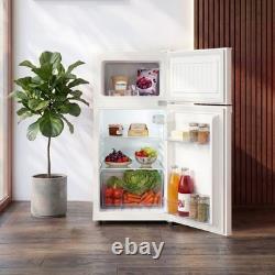 70L Dual Door Compact Refrigerator Adjustable Thermostat Freestand Small Fridge