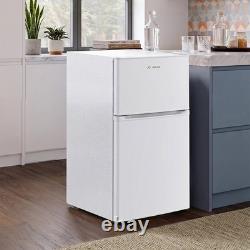 70L Dual Door Compact Refrigerator Adjustable Thermostat Freestand Small Fridge