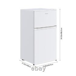 70L Dual Door Compact Refrigerator Adjustable Thermostat Freestand Small Fridge