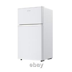 70L Dual Door Compact Refrigerator Adjustable Thermostat Freestand Small Fridge