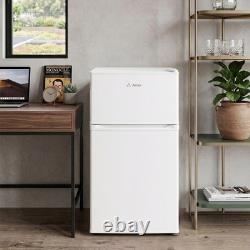 70L Dual Door Compact Refrigerator Adjustable Thermostat Freestand Small Fridge