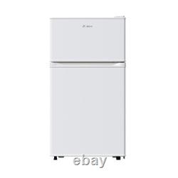 70L Dual Door Compact Refrigerator Adjustable Thermostat Freestand Small Fridge