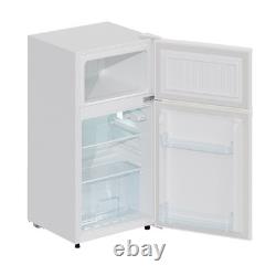 70L Dual Door Compact Refrigerator Adjustable Thermostat Freestand Small Fridge