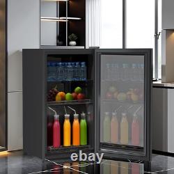 80L Drinks Fridge Beer Wine Beverage Cooler Glass Door Under Counter Chiller