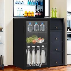 80L Drinks Fridge Beer Wine Beverage Cooler Glass Door Under Counter Chiller
