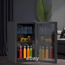 80L Drinks Fridge Beer Wine Beverage Cooler Glass Door Under Counter Chiller