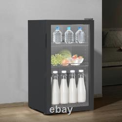 80L Drinks Fridge Beer Wine Beverage Cooler Glass Door Under Counter Chiller