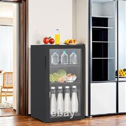 80L Drinks Fridge Beer Wine Beverage Cooler Glass Door Under Counter Chiller