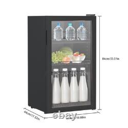 80L Drinks Fridge Beer Wine Beverage Cooler Glass Door Under Counter Chiller