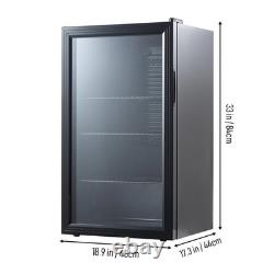 80L Drinks Fridge Beer Wine Beverage Cooler Glass Door Under Counter Chiller