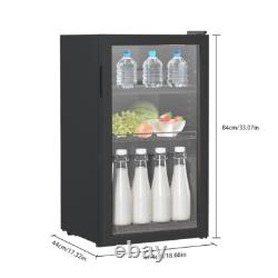 80L Drinks Fridge Beer Wine Beverage Cooler Glass Door Under Counter Chiller NEW