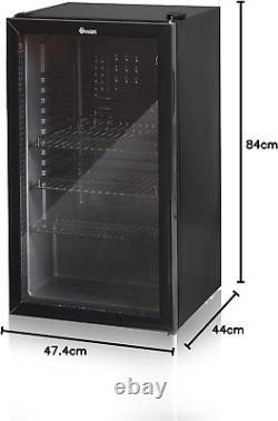 80L Glass Fronted Undercounter Freestanding Beverage/Drinks Fridge for Wine, Dri