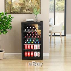 85L/93 L Drinks Cooler Fridge Glass Clear Door Under Counter Beer Wine Display