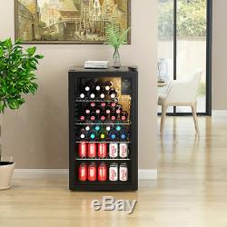 85 L Drinks Cooler Fridge Glass Door Under Counter Beer Wine Chiller Display