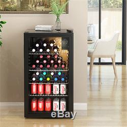 85 L Drinks Cooler Fridge Glass Door Under Counter Beer Wine Chiller Display