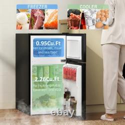 88L Small Refrigerator Under Counter Fridge Freezer Drawer Shelves Inner Light