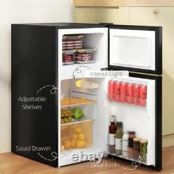 88L Small Refrigerator Under Counter Fridge Freezer Drawer Shelves Inner Light