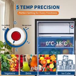 90L Under Counter Fridge Freezer Freestanding with 5-Level (0-18°c) Office home