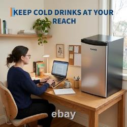 90L Under Counter Fridge Freezer Freestanding with 5-Level (0-18°c) Office home