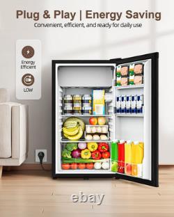 90L under Counter Fridge, Small Fridge with Reversible Door & Chiller Box, 7-Sta