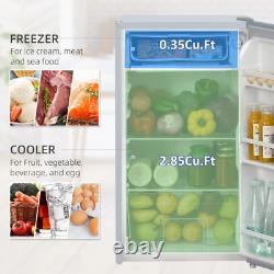91L Freestanding Under Counter Fridge Ice Box Reversible Door Grey HOMCOM